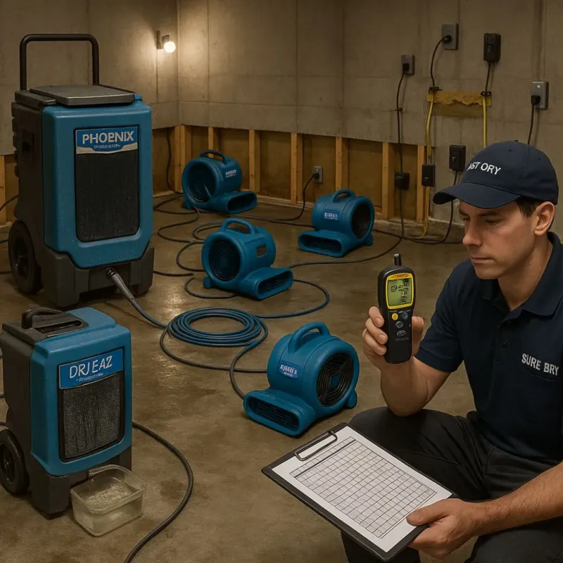 Structural Drying and Dehumidification process in Blair, WI